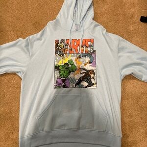 Light Blue Marvel Hoodie Size Large